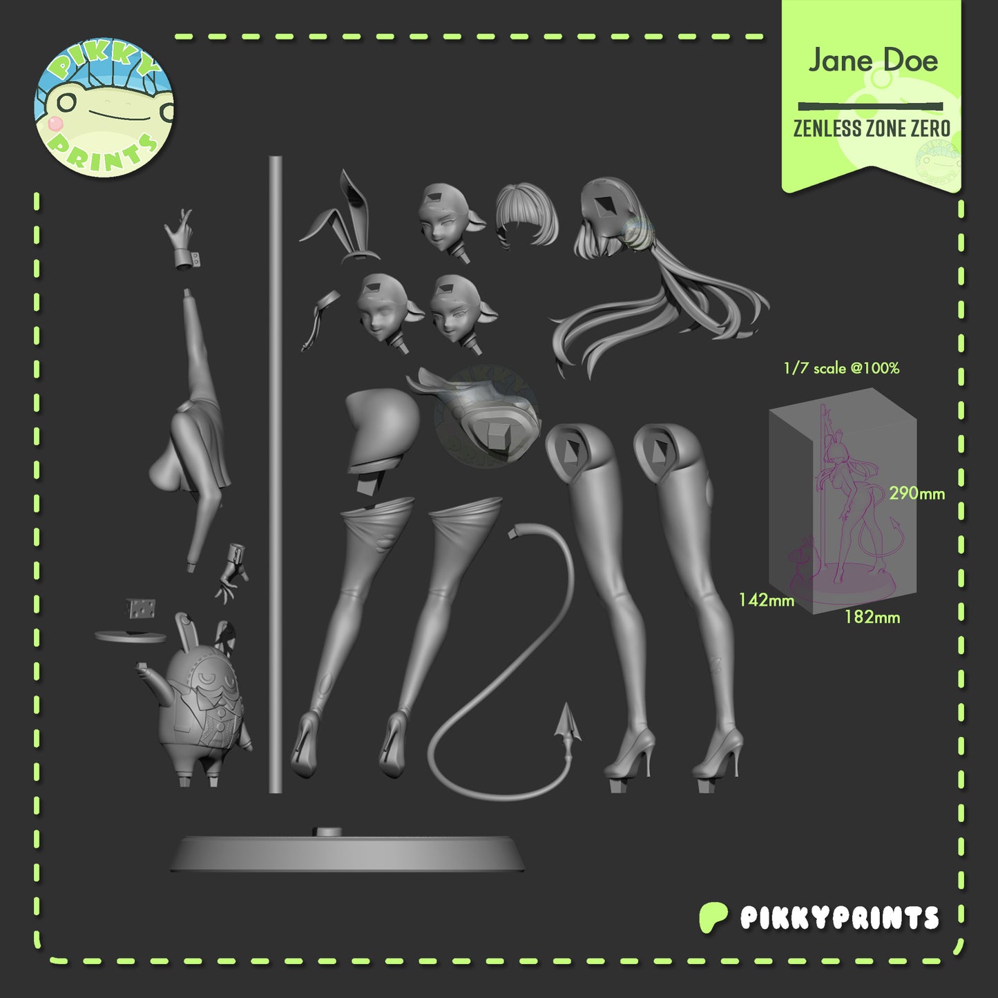 Jane Doe Bunny 3d Printed Model Kit