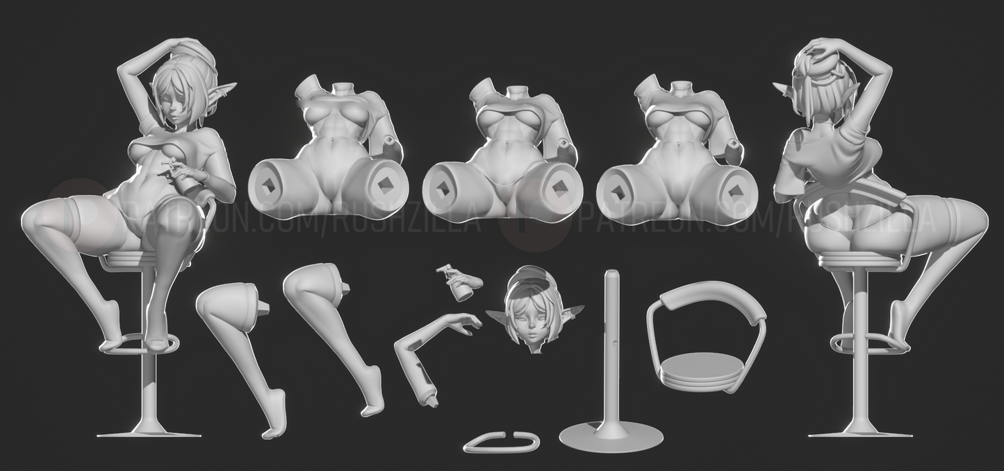 Goth Freiren Pinup 3d Printed Model Kit