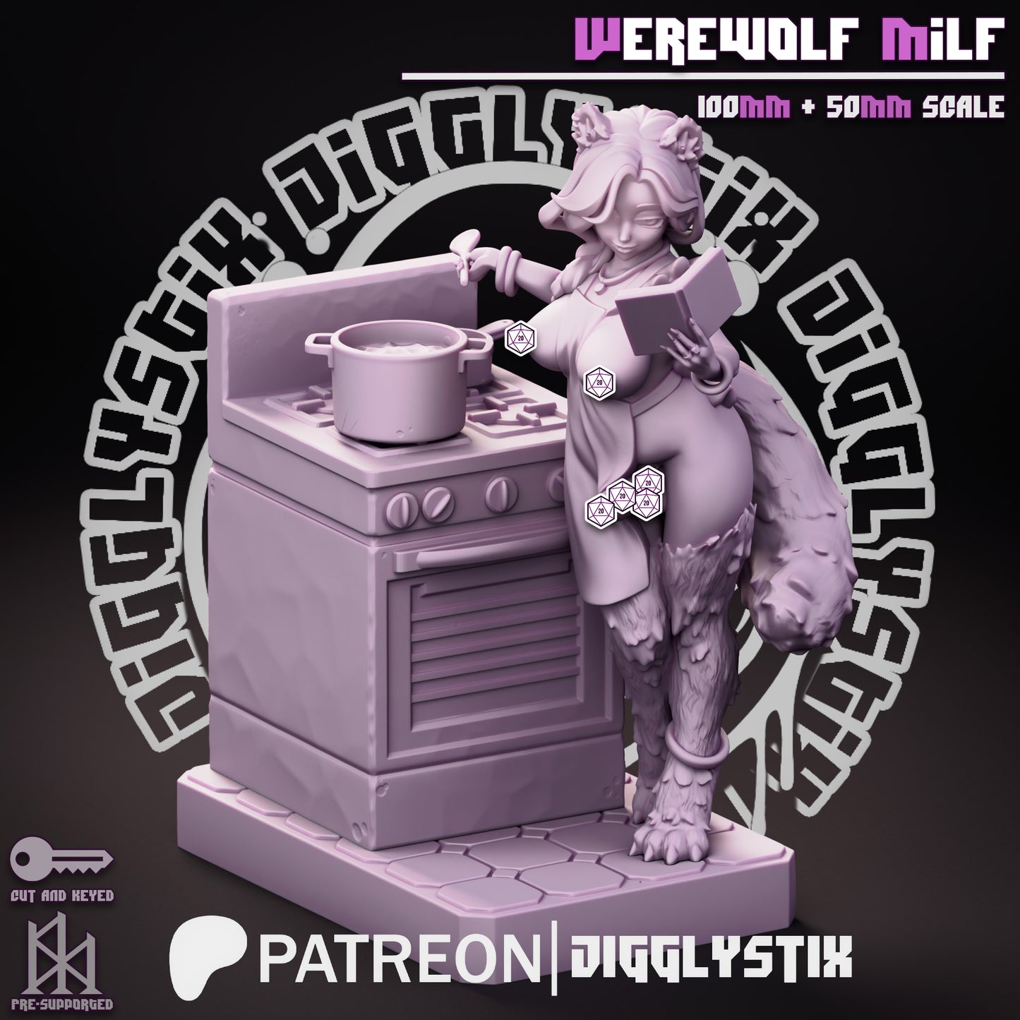 Werewolf Milf 3d Printed Model Kit NSFW