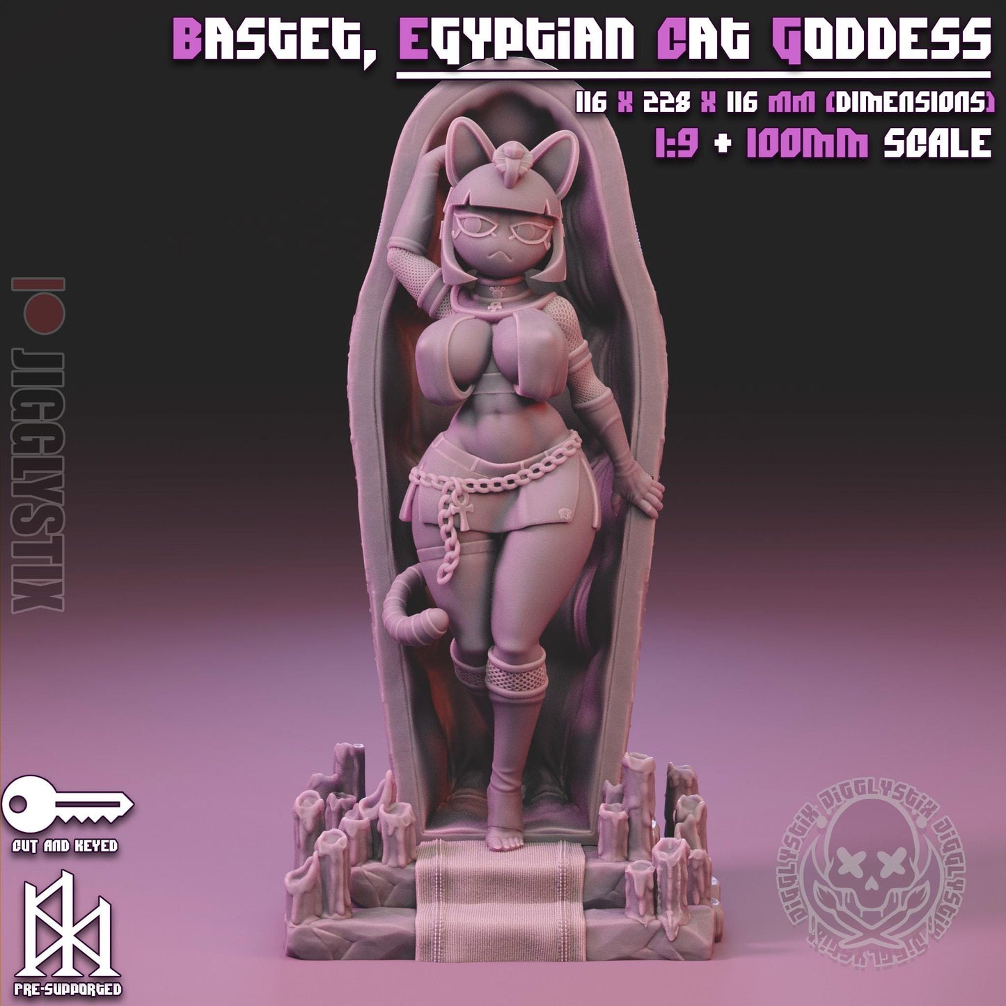 Egyptian Cat Pinup 3d Printed Model Kit