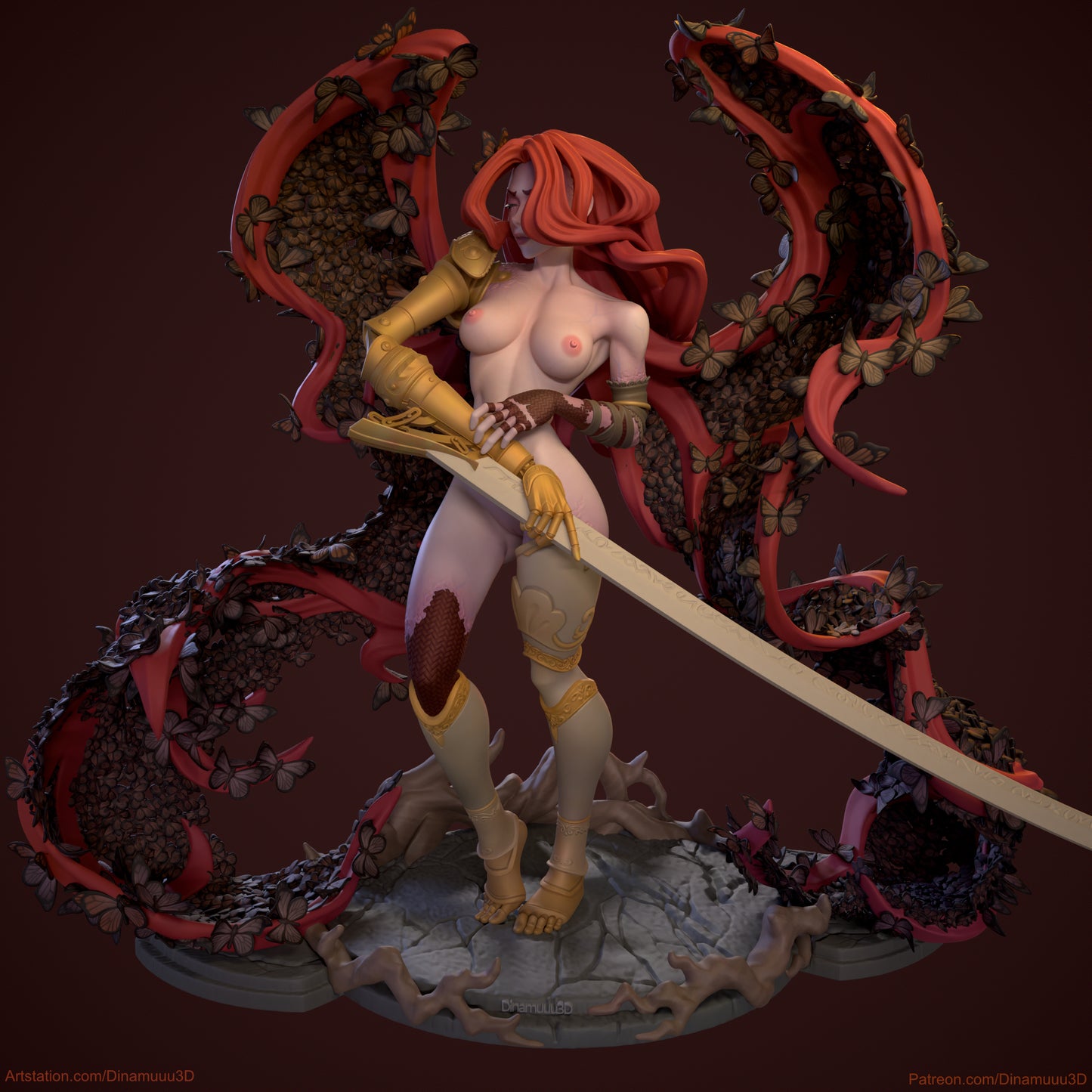 Scarlet Bloom 3d Printed Pinup Model Kit NSFW
