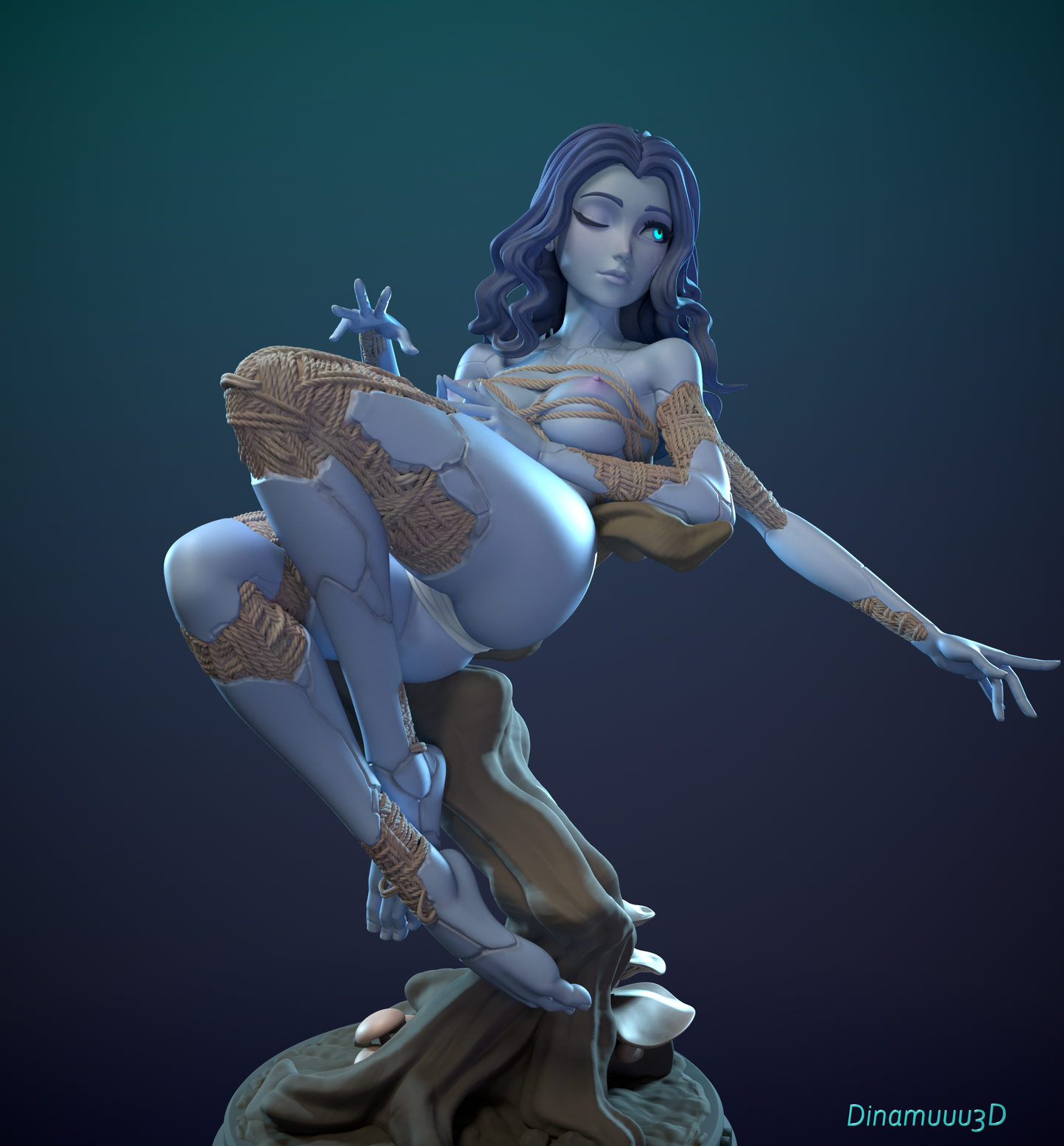Ice Witch Pinup 3d Printed Model Kit NSFW
