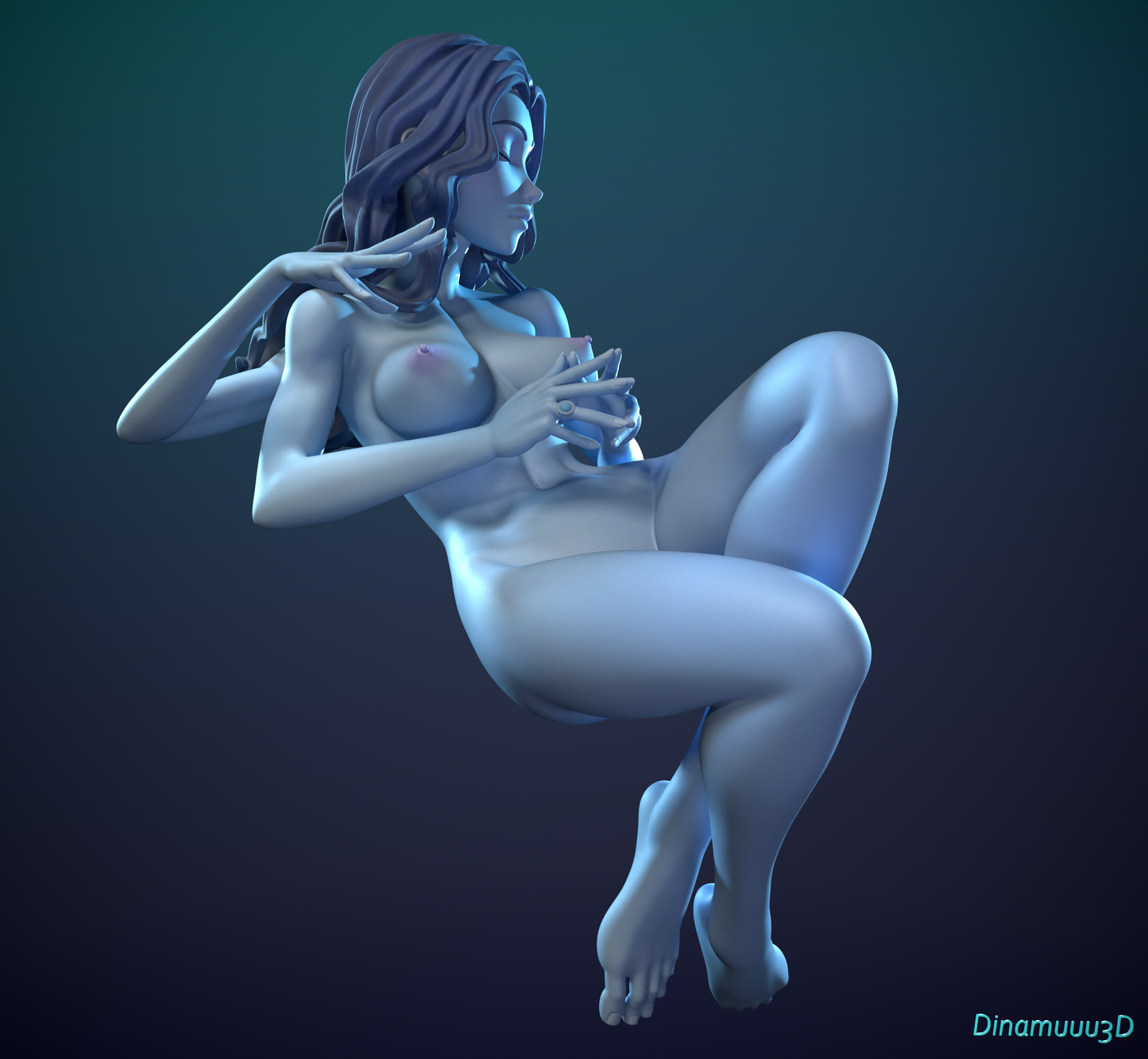 Ice Witch Pinup 3d Printed Model Kit NSFW