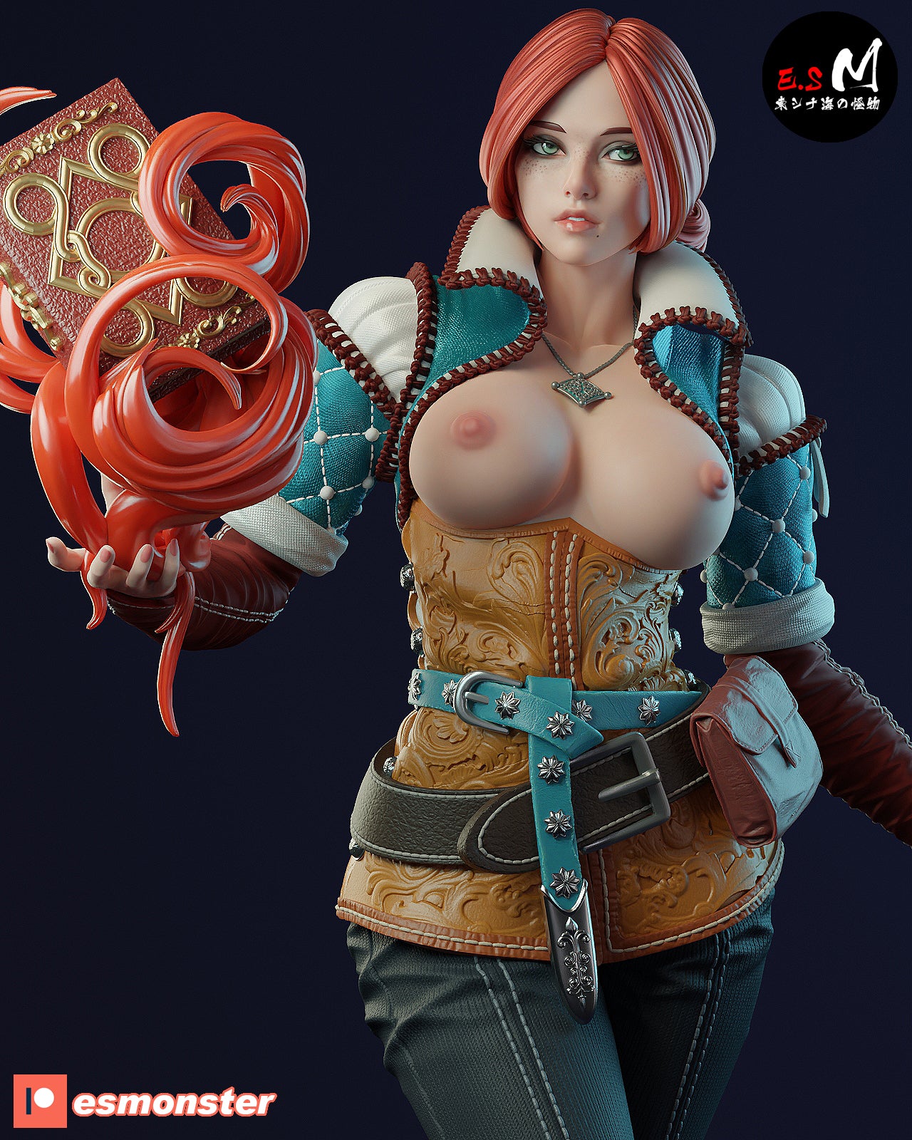 Red Haired Mage 3d Printed Model Kit NSFW