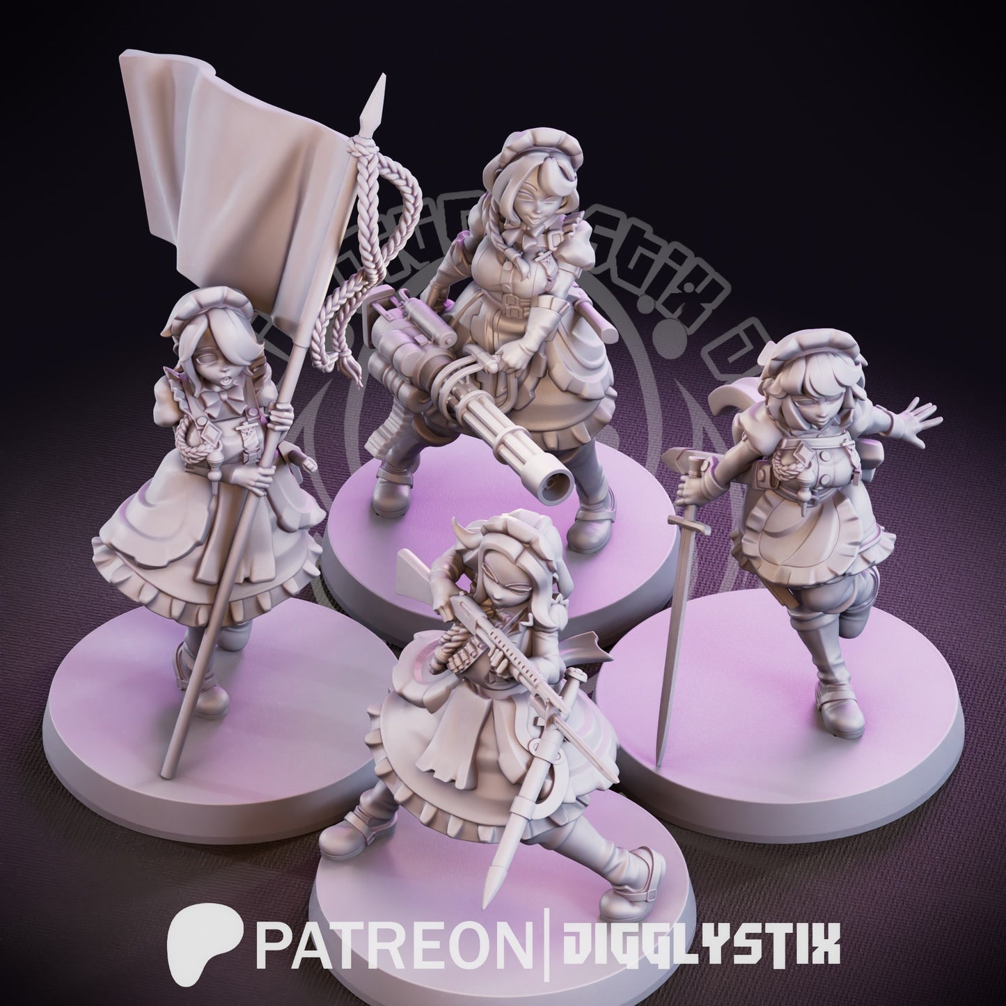Battle Maids 3d Printed Miniatures