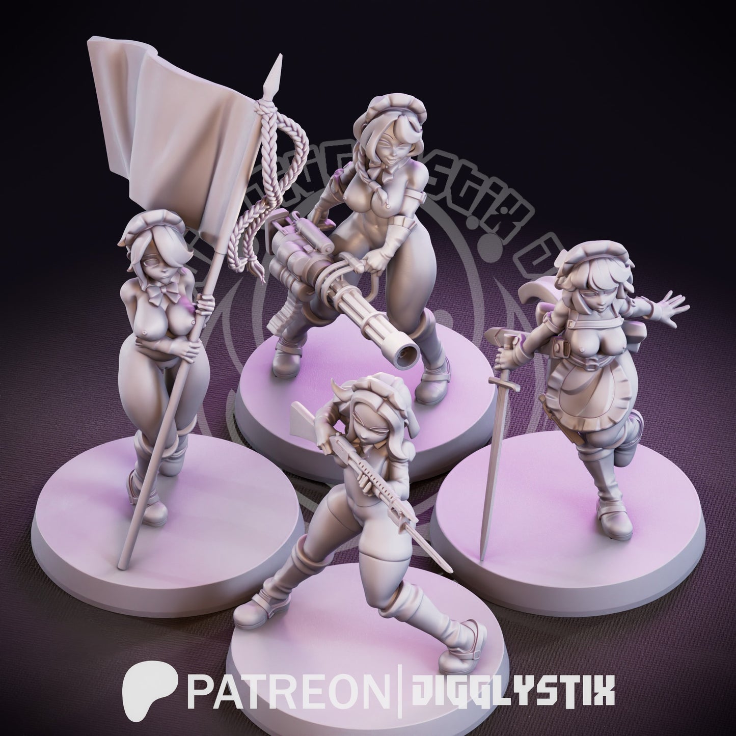 Battle Maids 3d Printed Miniatures NSFW