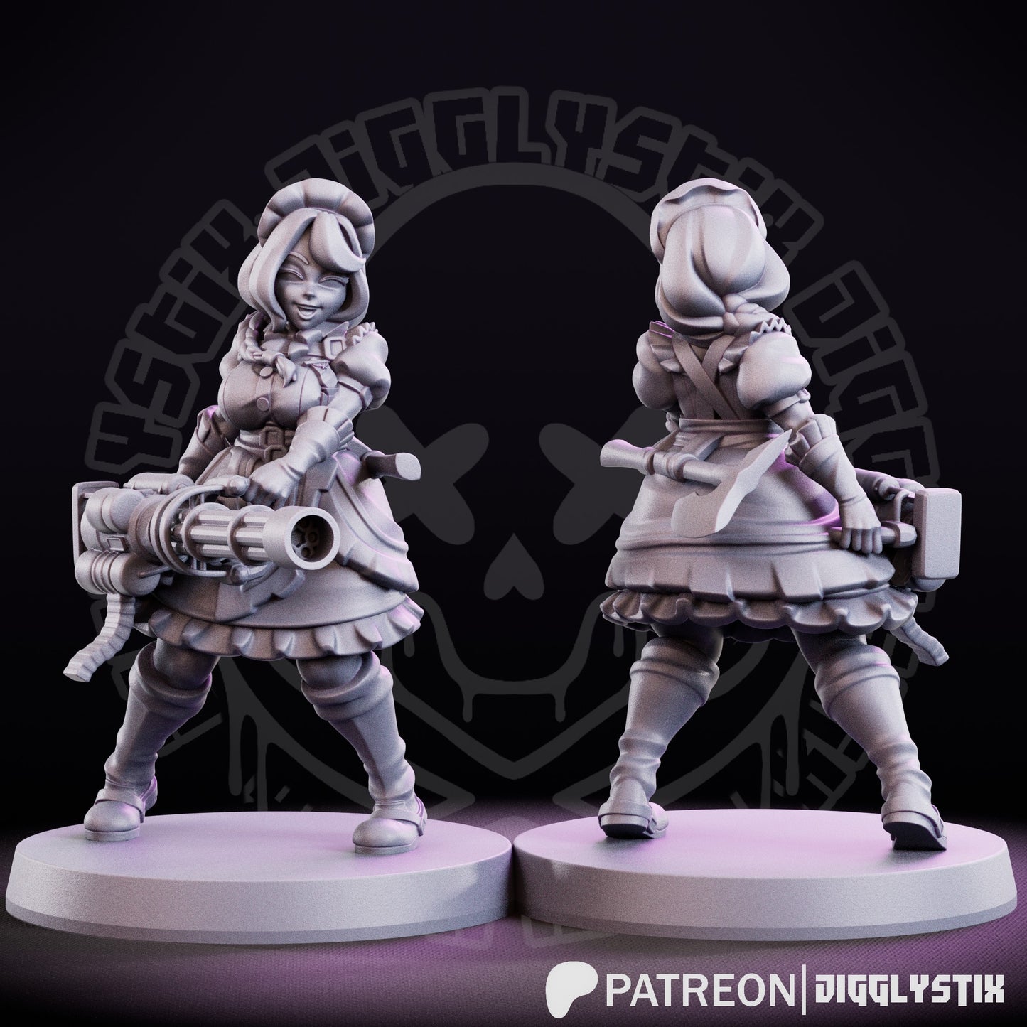 Battle Maids 3d Printed Miniatures