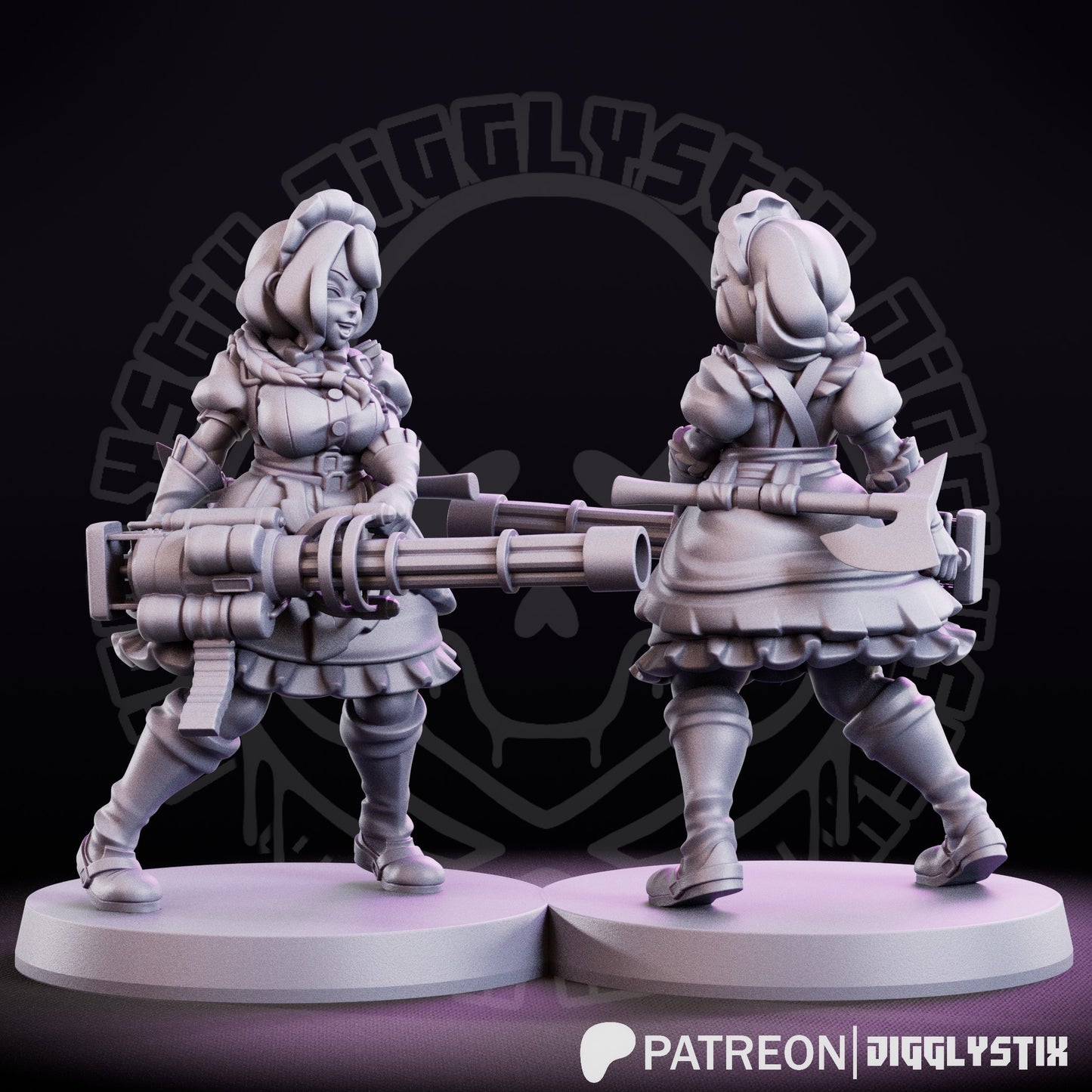 Battle Maids 3d Printed Miniatures