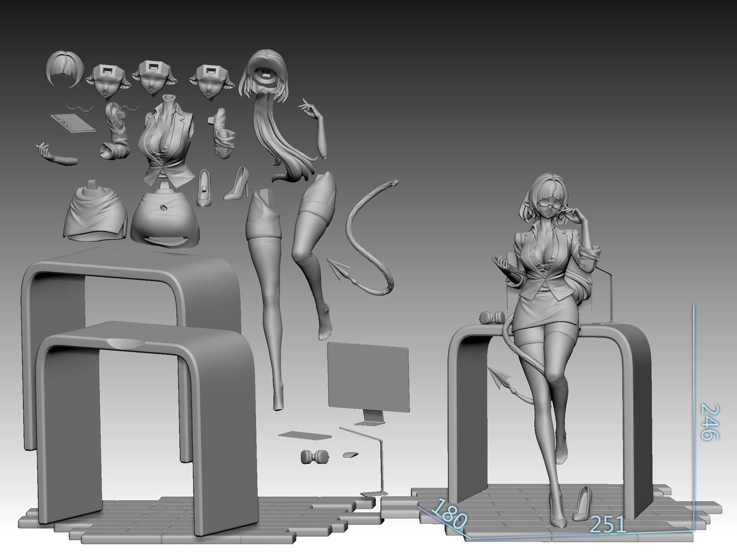 Jane Doe Secretary Zenless Zone Zero 3d Printed Model Kit
