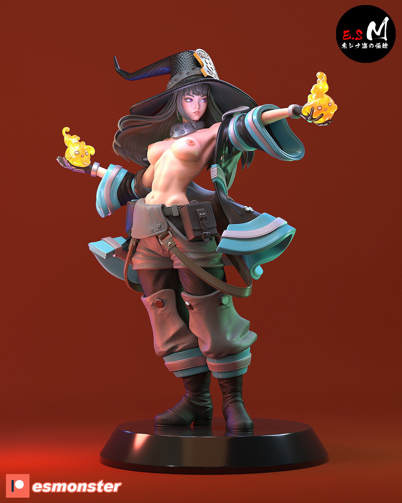 Fire Witch 3d Printed Model Kit NSFW