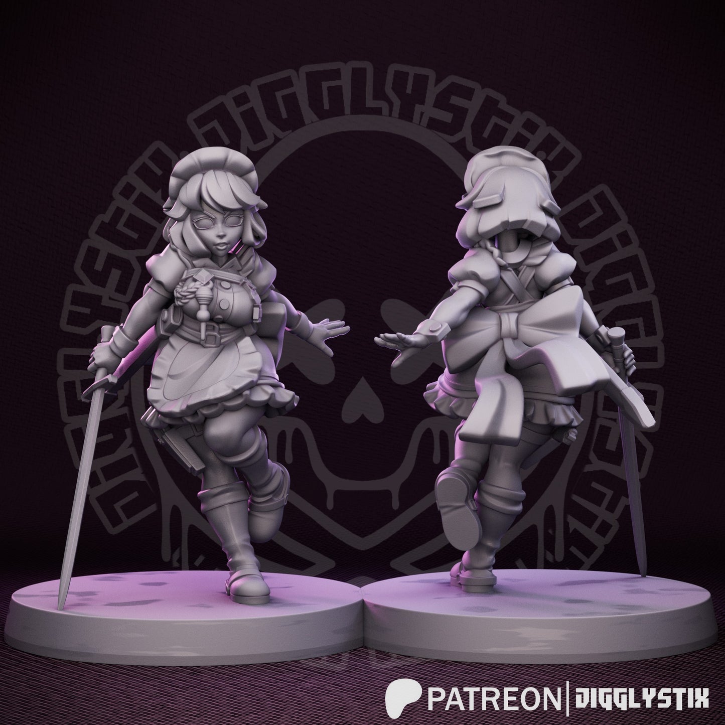 Battle Maids 3d Printed Miniatures