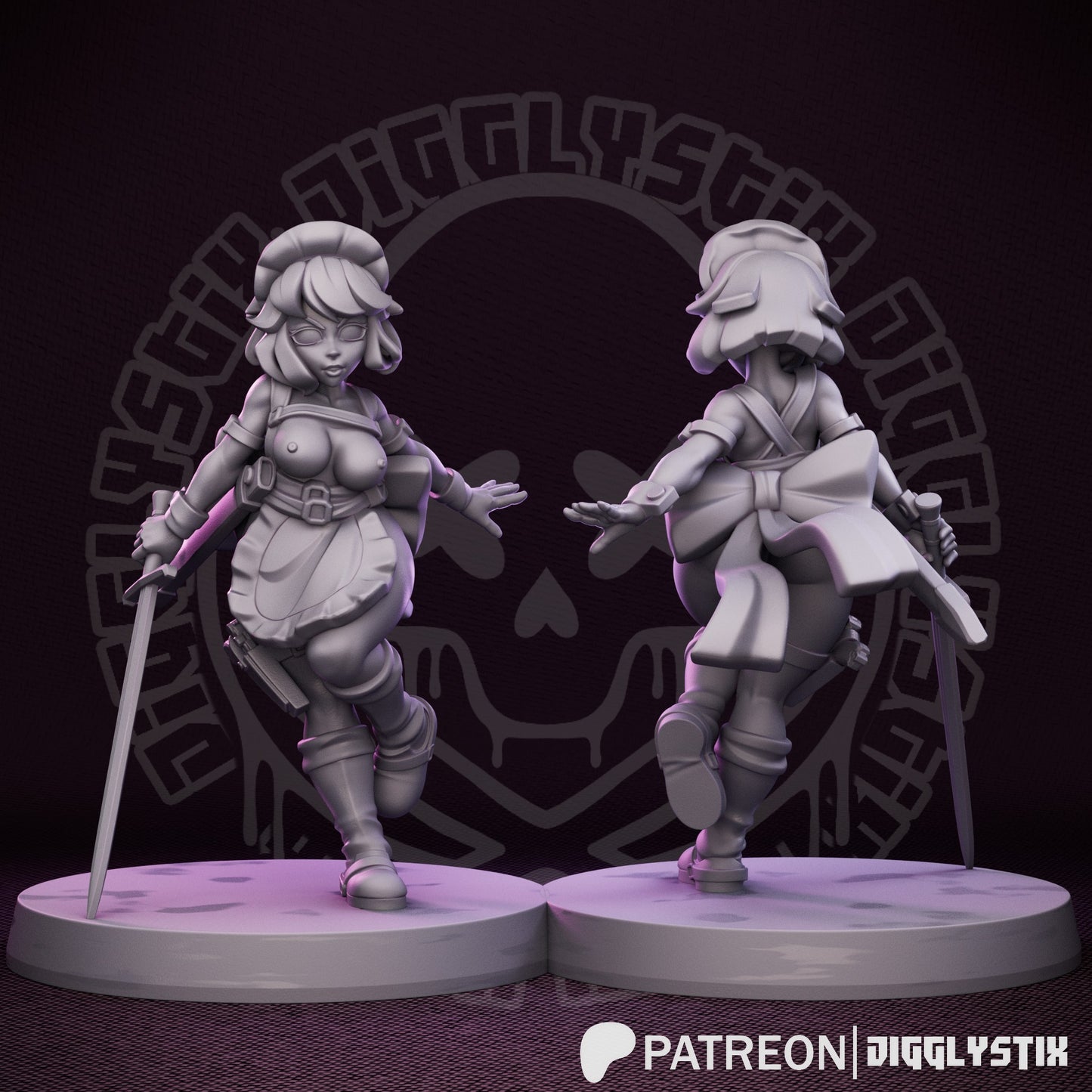 Battle Maids 3d Printed Miniatures NSFW