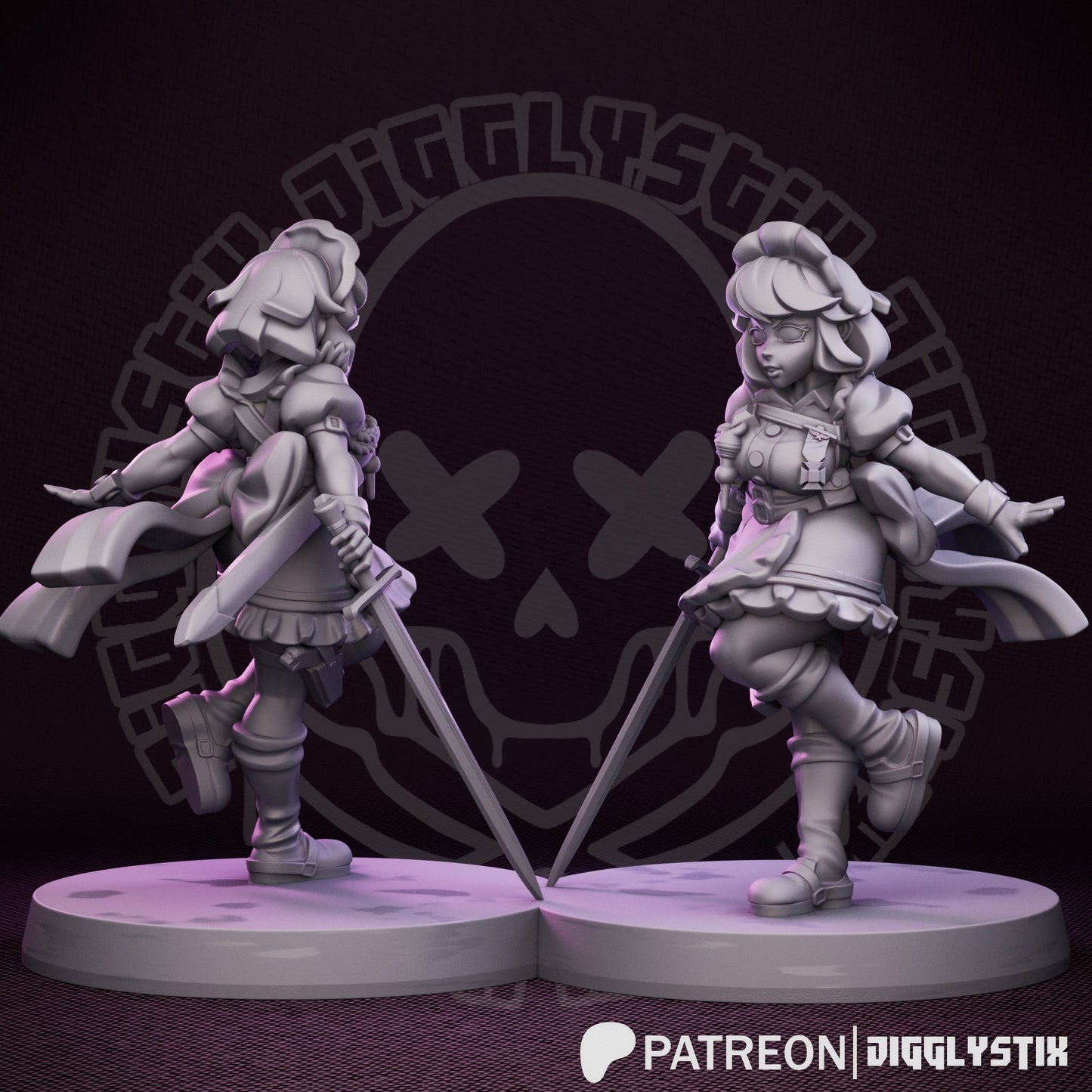 Battle Maids 3d Printed Miniatures
