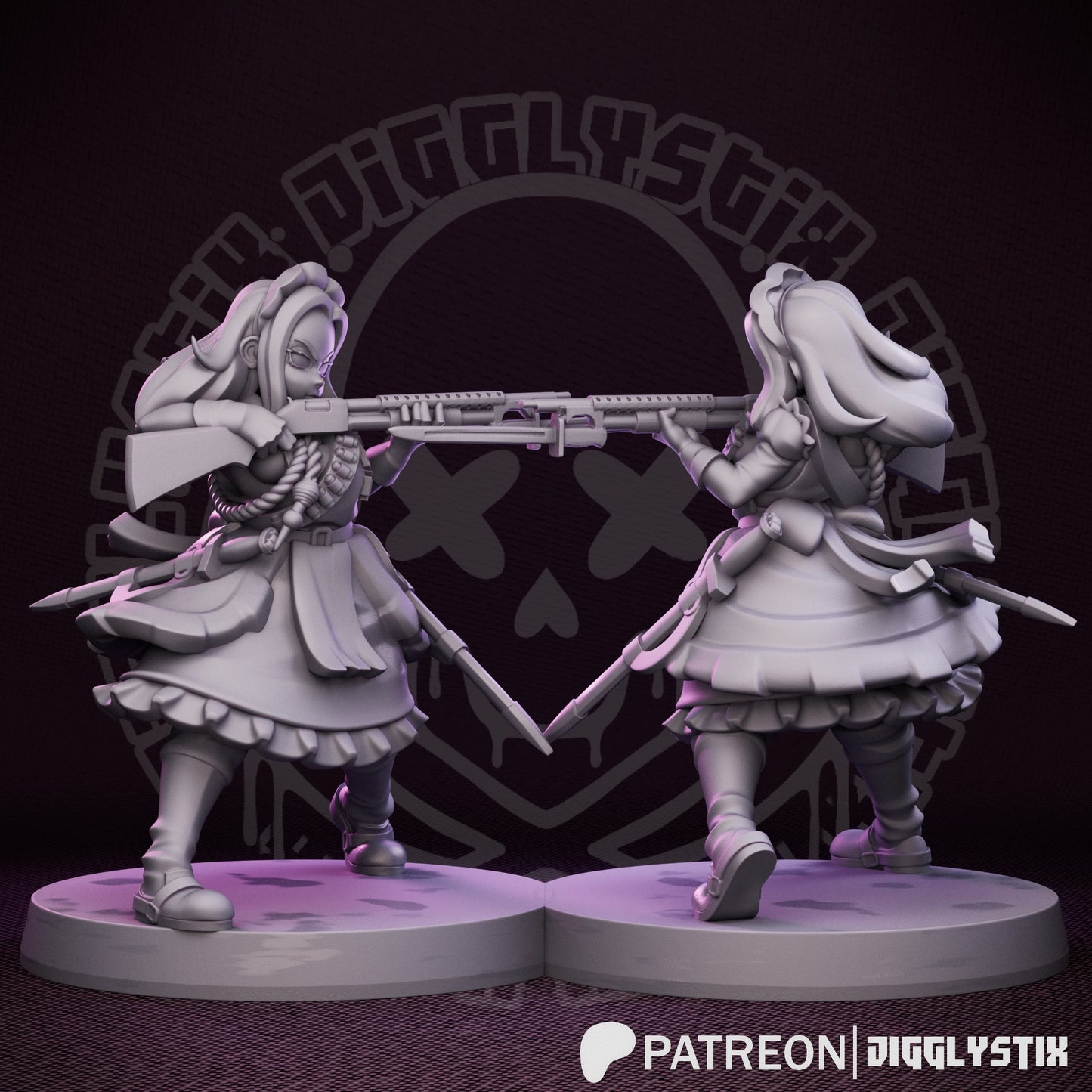 Battle Maids 3d Printed Miniatures
