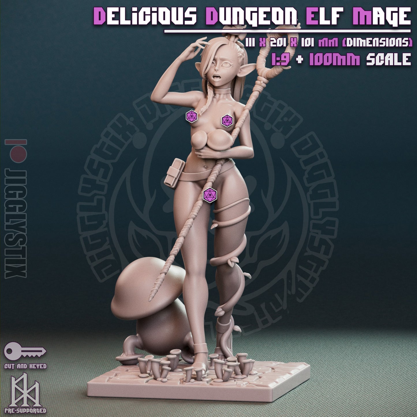 Dungeon Mushroom Elf 3d Printed Pinup Model Kit NSFW
