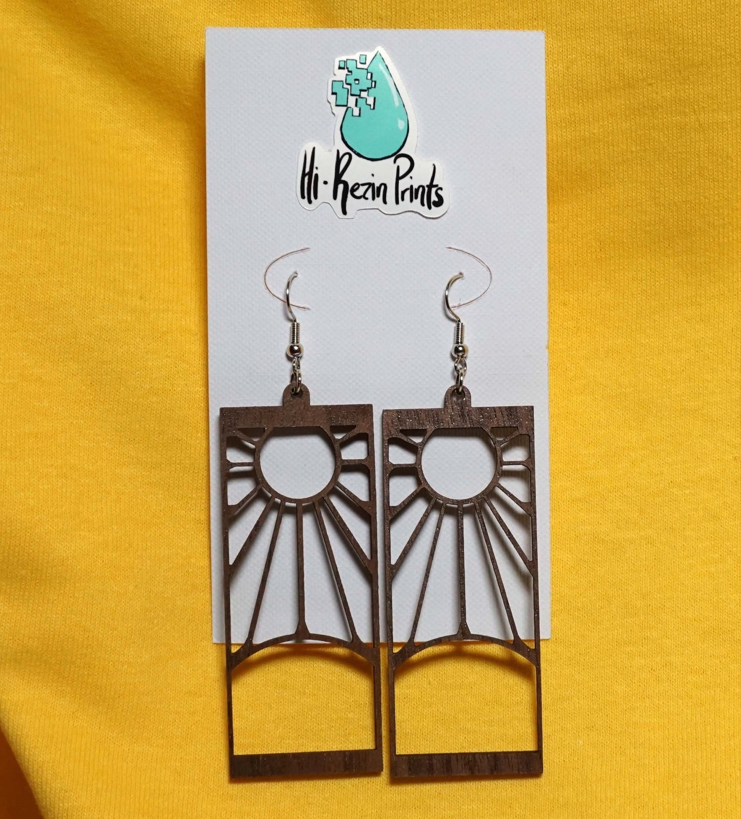 Hanafuda Wood Cut Earrings