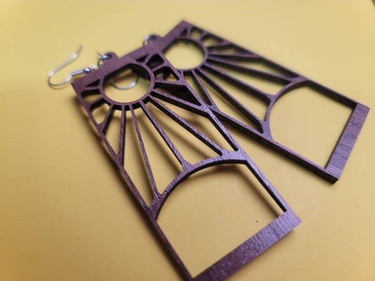 Hanafuda Wood Cut Earrings