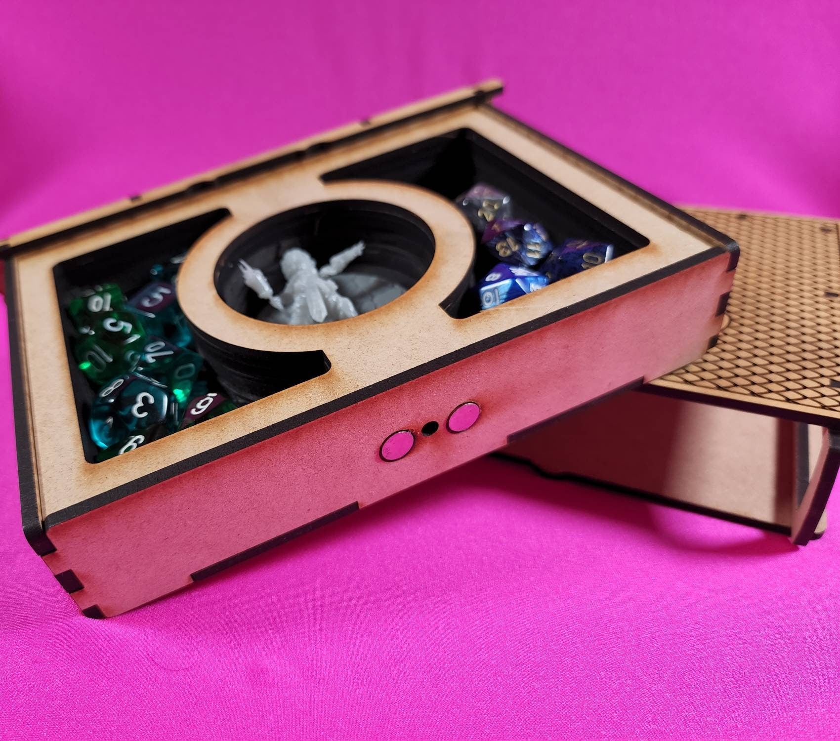Spell Book Dice and Miniature Box Tabletop Storage