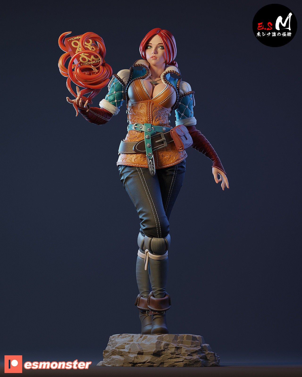 Red Hair Mage 3d Printed Model Kit