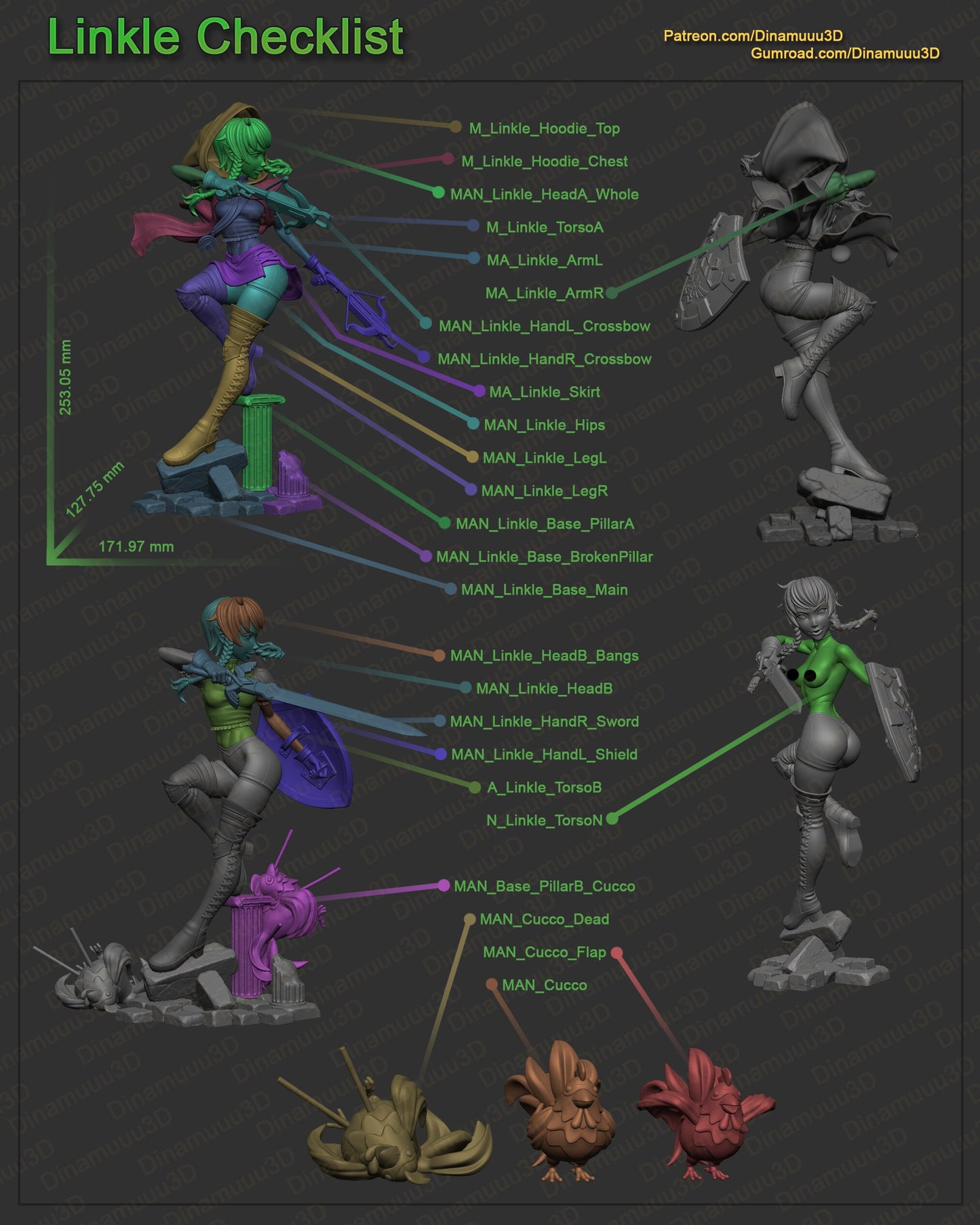Crossbow Elf 3d Printed Model Kit