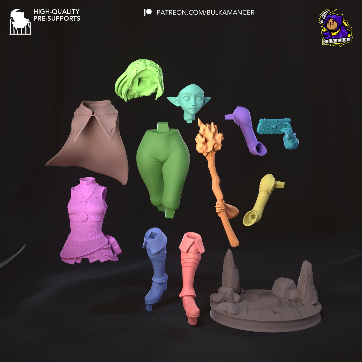 Elf Adventurer 3d Printed Model Kit