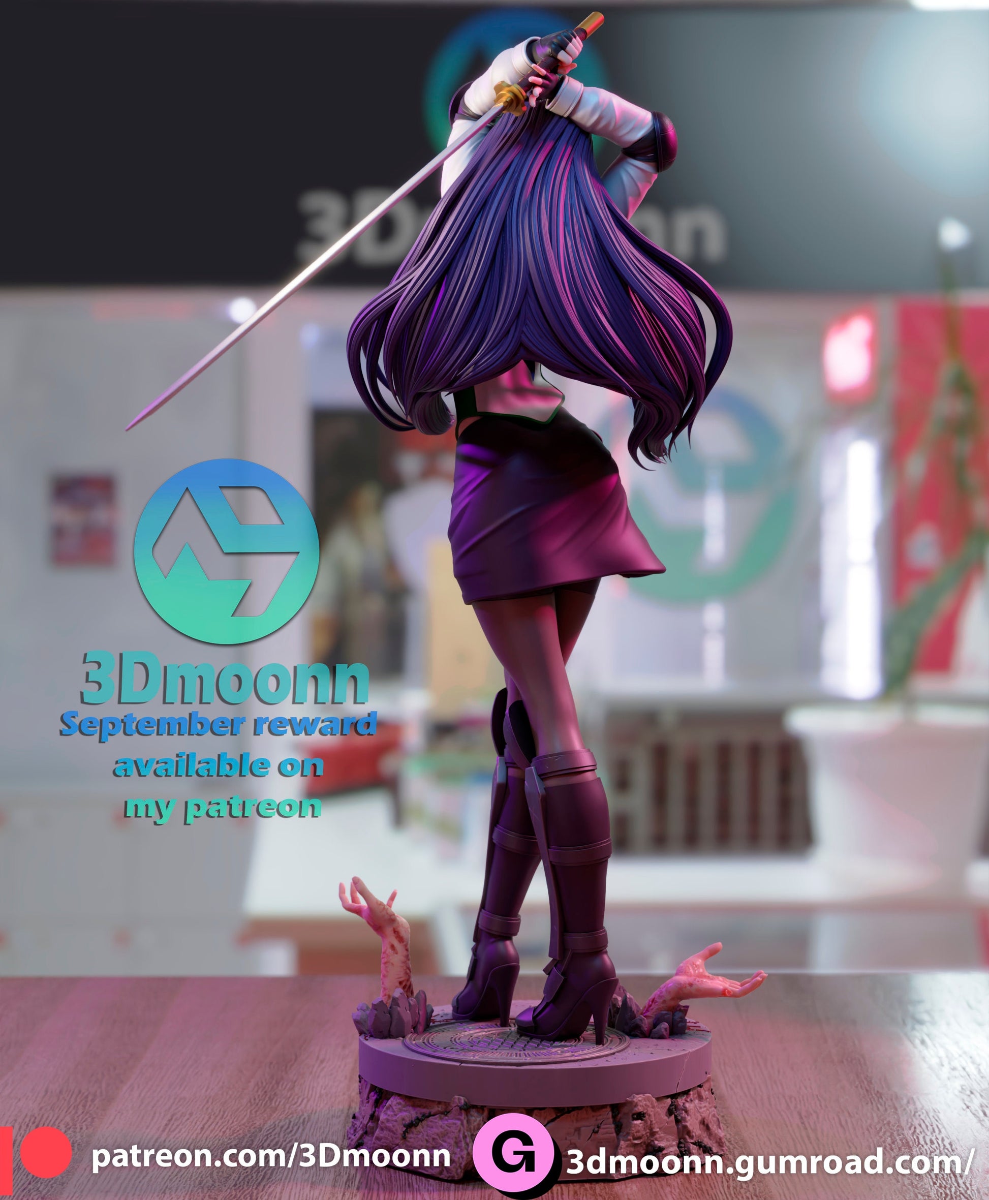 Schoolgirl Zombie Slayer 3d Printed Model Kit