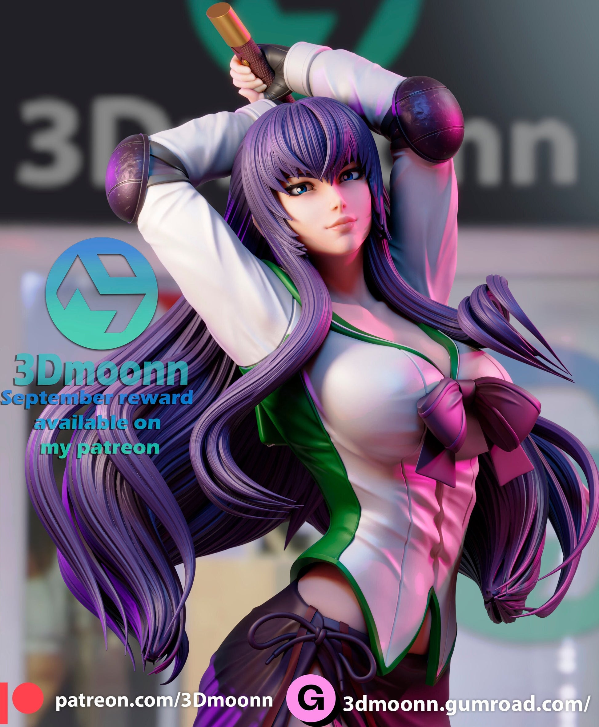 Schoolgirl Zombie Slayer 3d Printed Model Kit