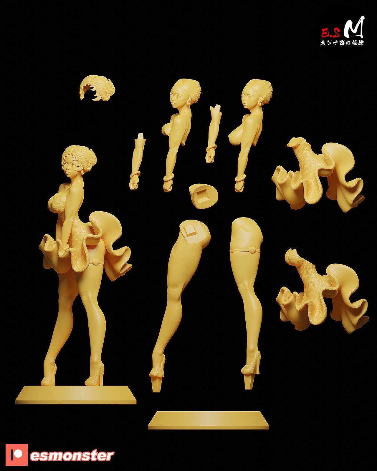 Flapper Pinup 3d Printed Model Kit