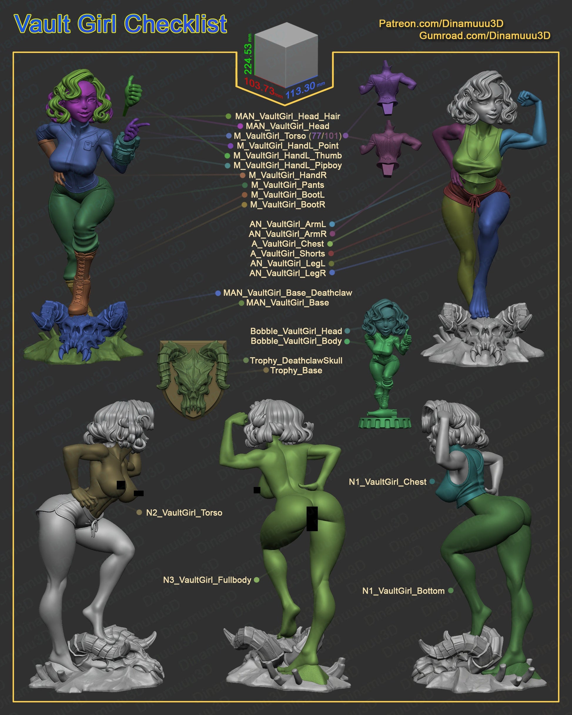 Vault Pinup 3d Printed Model Kit