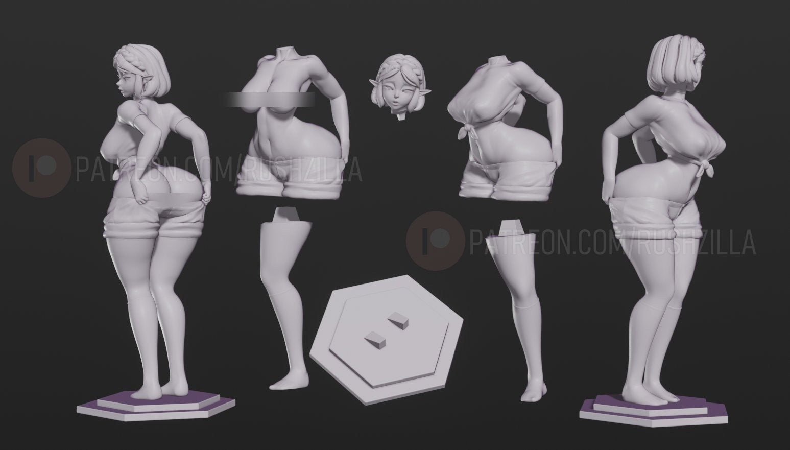 Dressing Elf Pinup 3d Printed Model Kit
