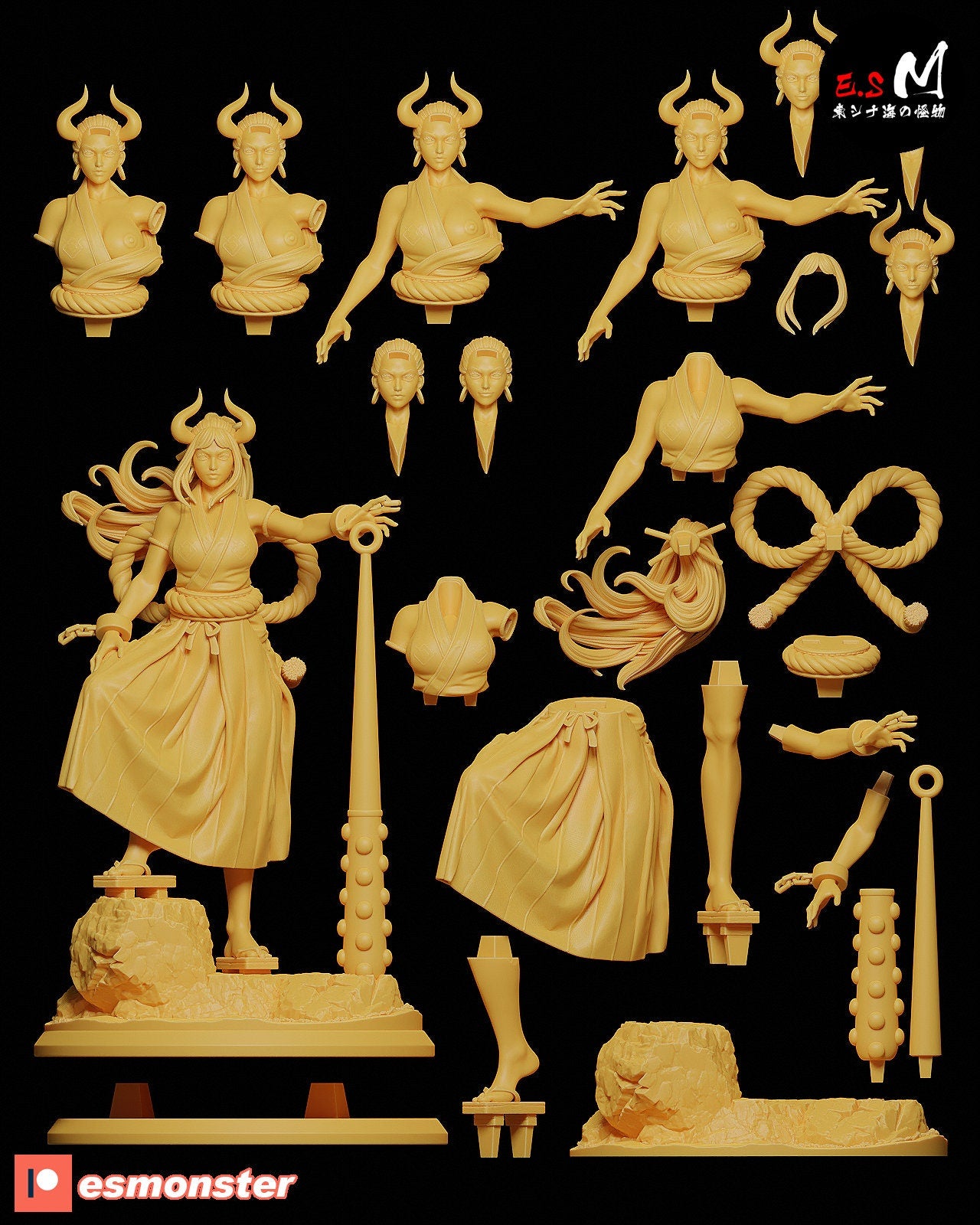 Oni Princess 3d Printed Model Kit