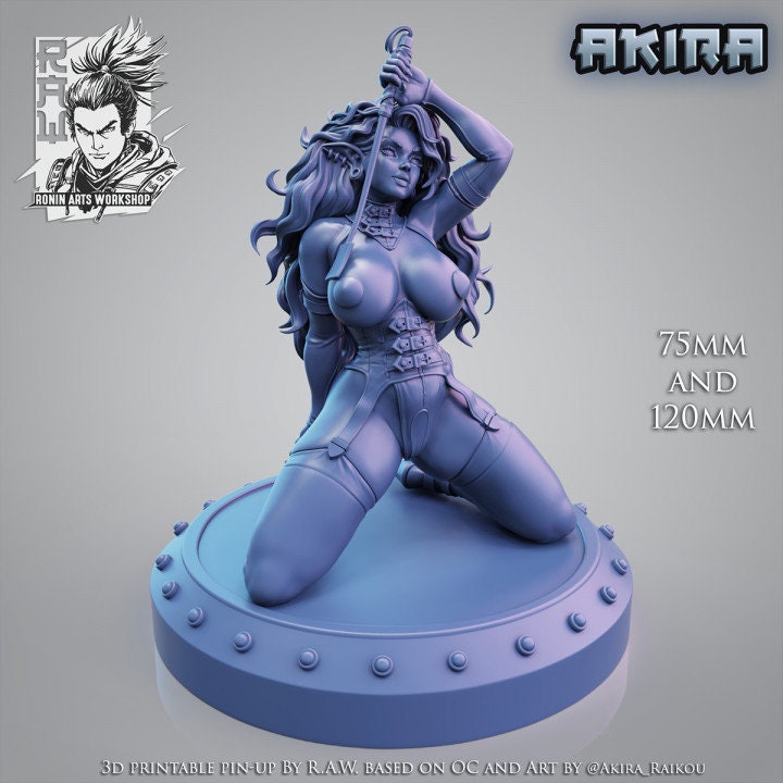 Demon Girl Akira Pinup 3d Printed Model Kit