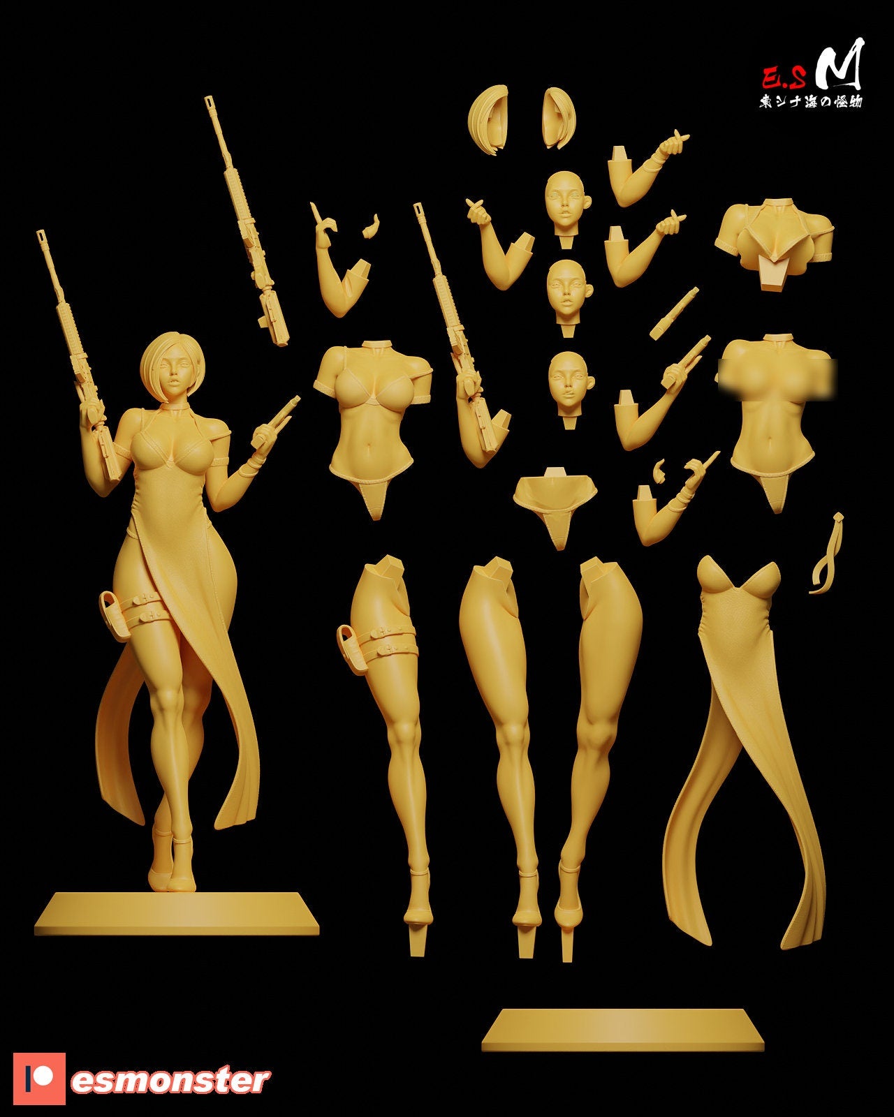 Dressed to Slay Zombies 3d Printed Model Kit