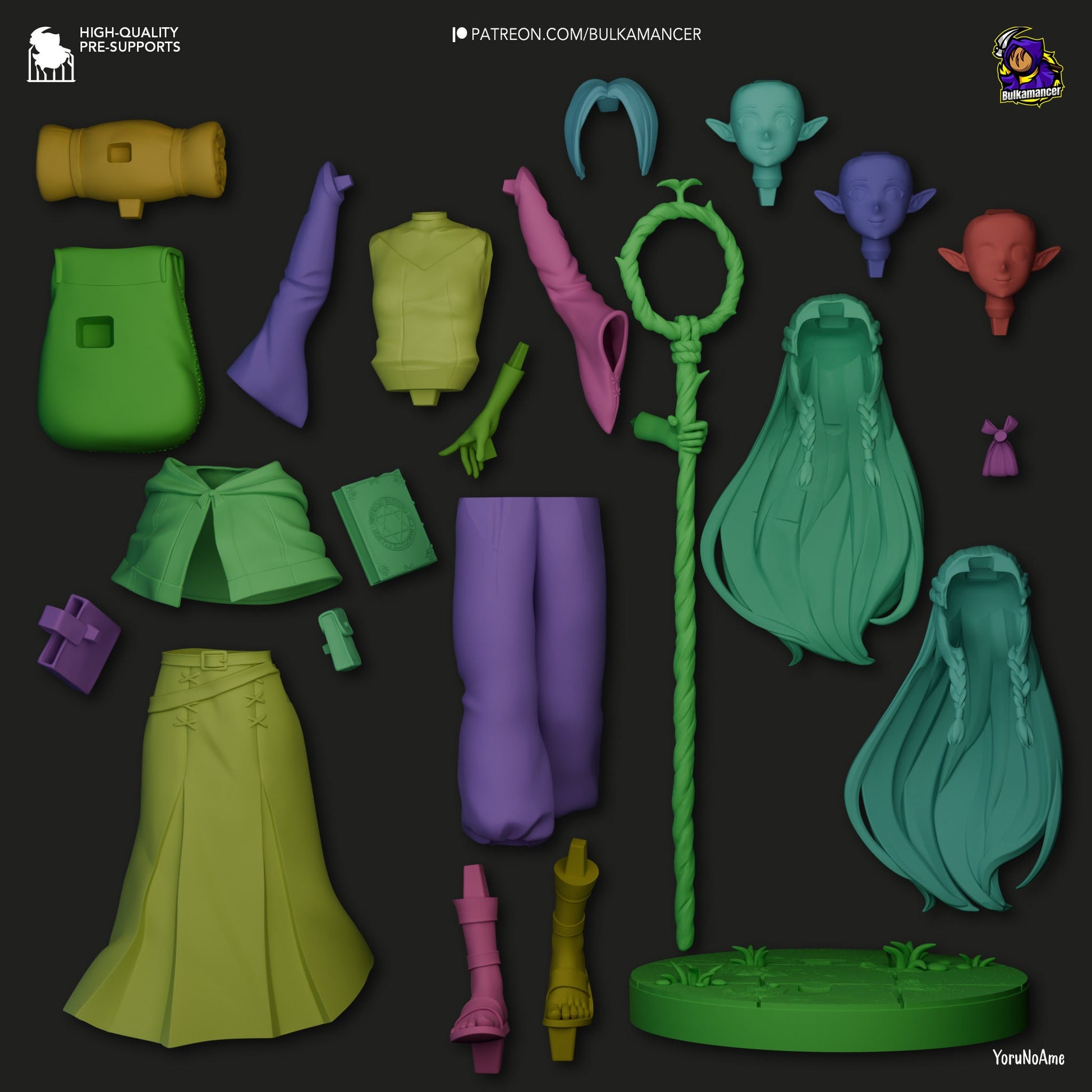 Dungeon Elf Mage 3d Printed Model Kit