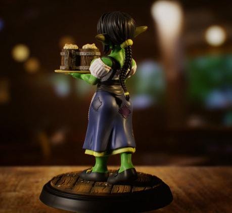 Goblin Girl Waitress 3d Printed Miniature 50mm