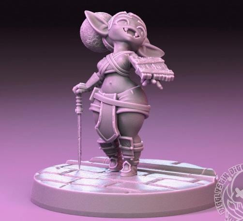 Goblin Girl Squire 3d Printed Miniature 75mm