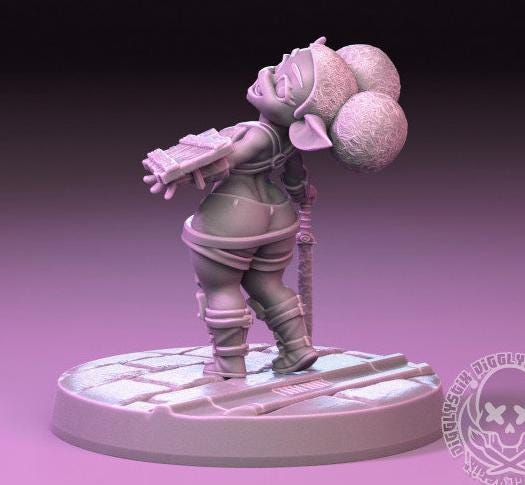 Goblin Girl Squire 3d Printed Miniature 75mm