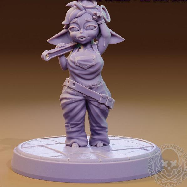 Goblin Girls Mechanics 3d Printed Miniatures 75mm