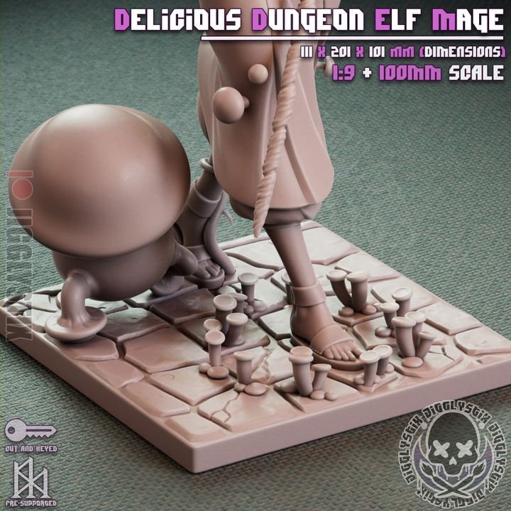 Dungeon Mushroom Elf 3d Printed Pinup Model Kit