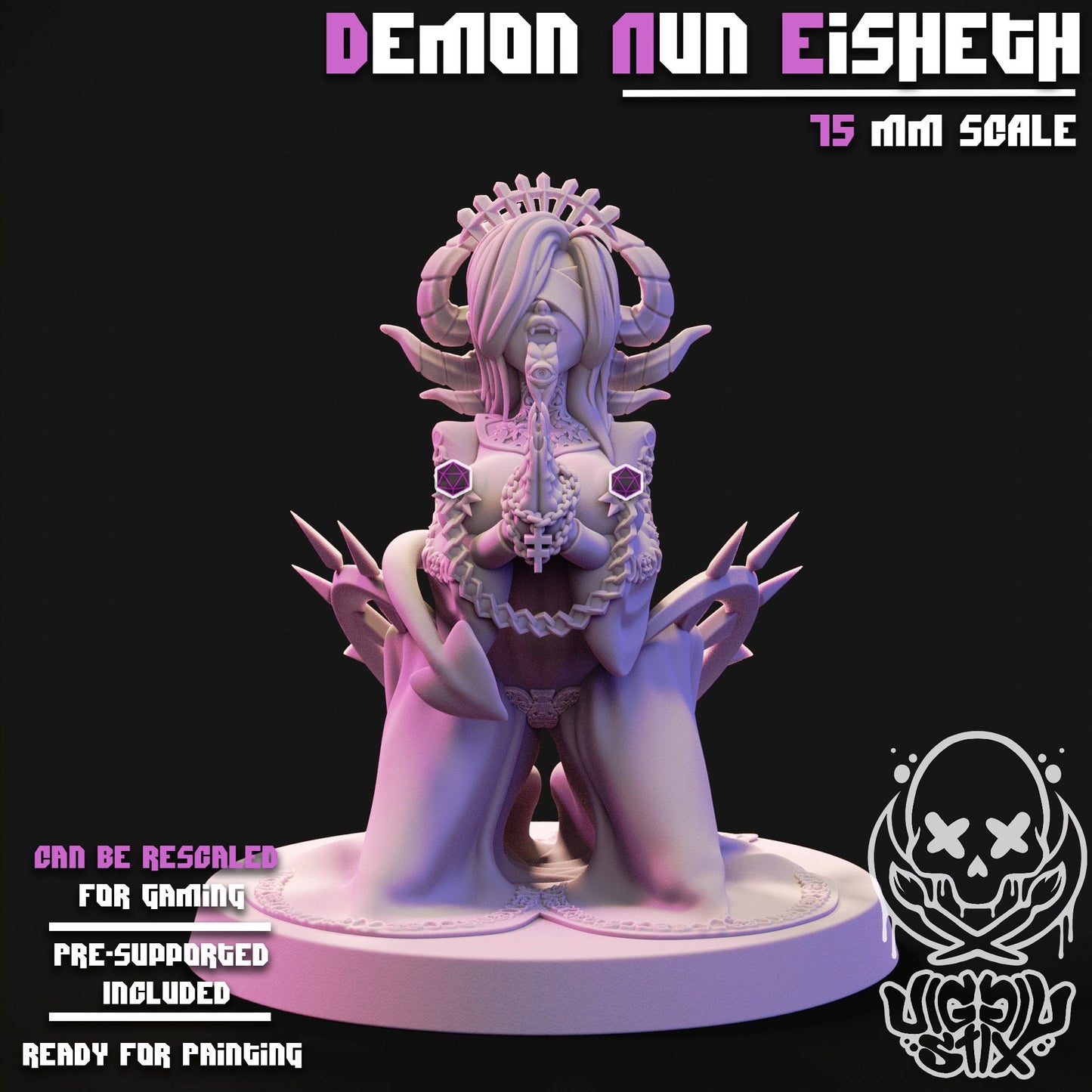 Demon Nuns 3d Printed Miniatures 75mm
