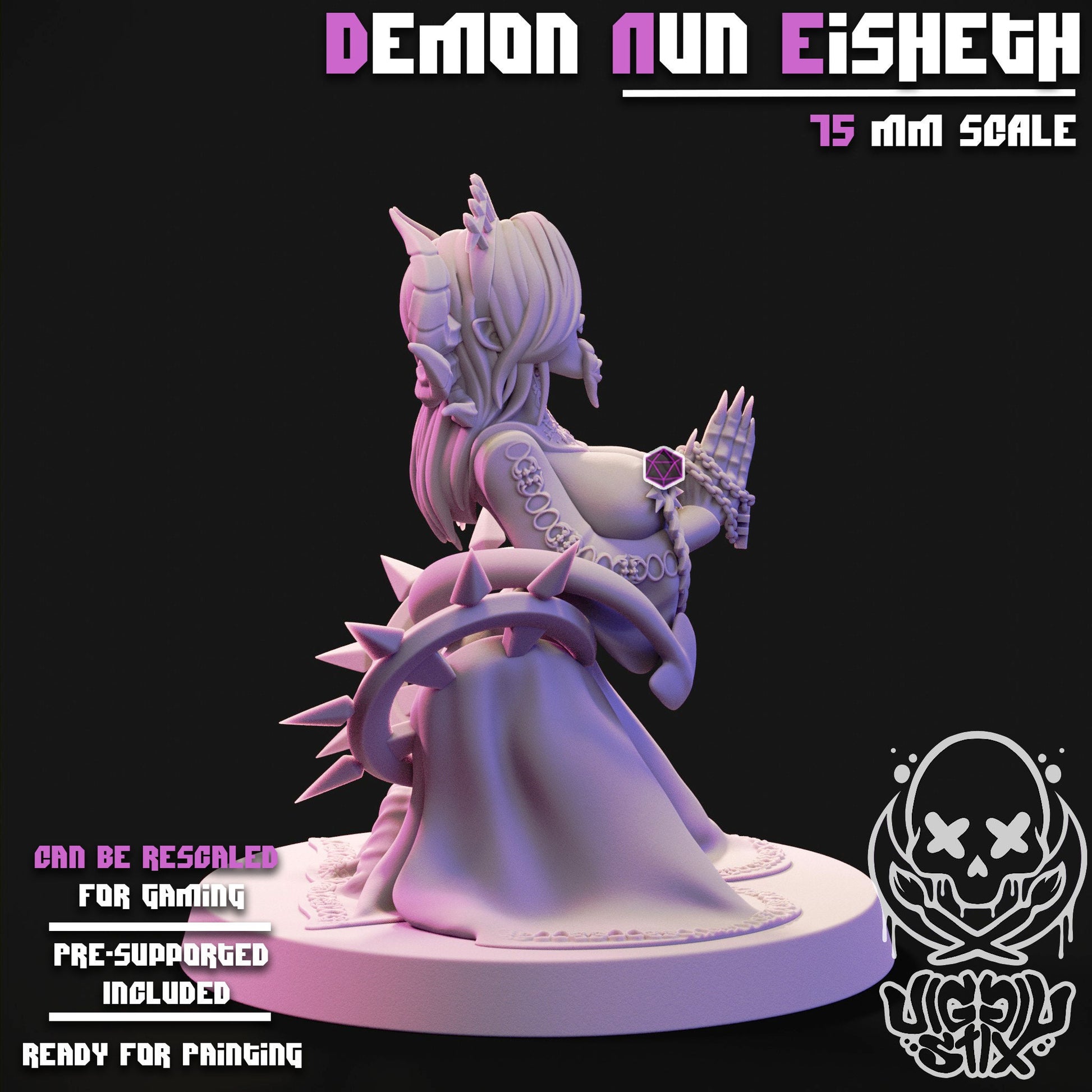 Demon Nuns 3d Printed Miniatures 75mm