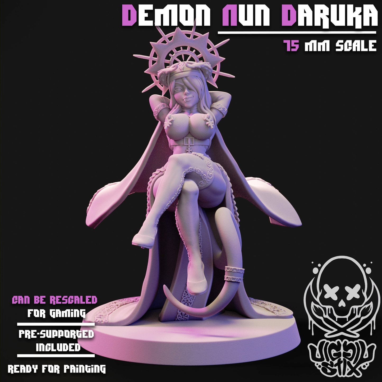 Demon Nuns 3d Printed Miniatures 75mm