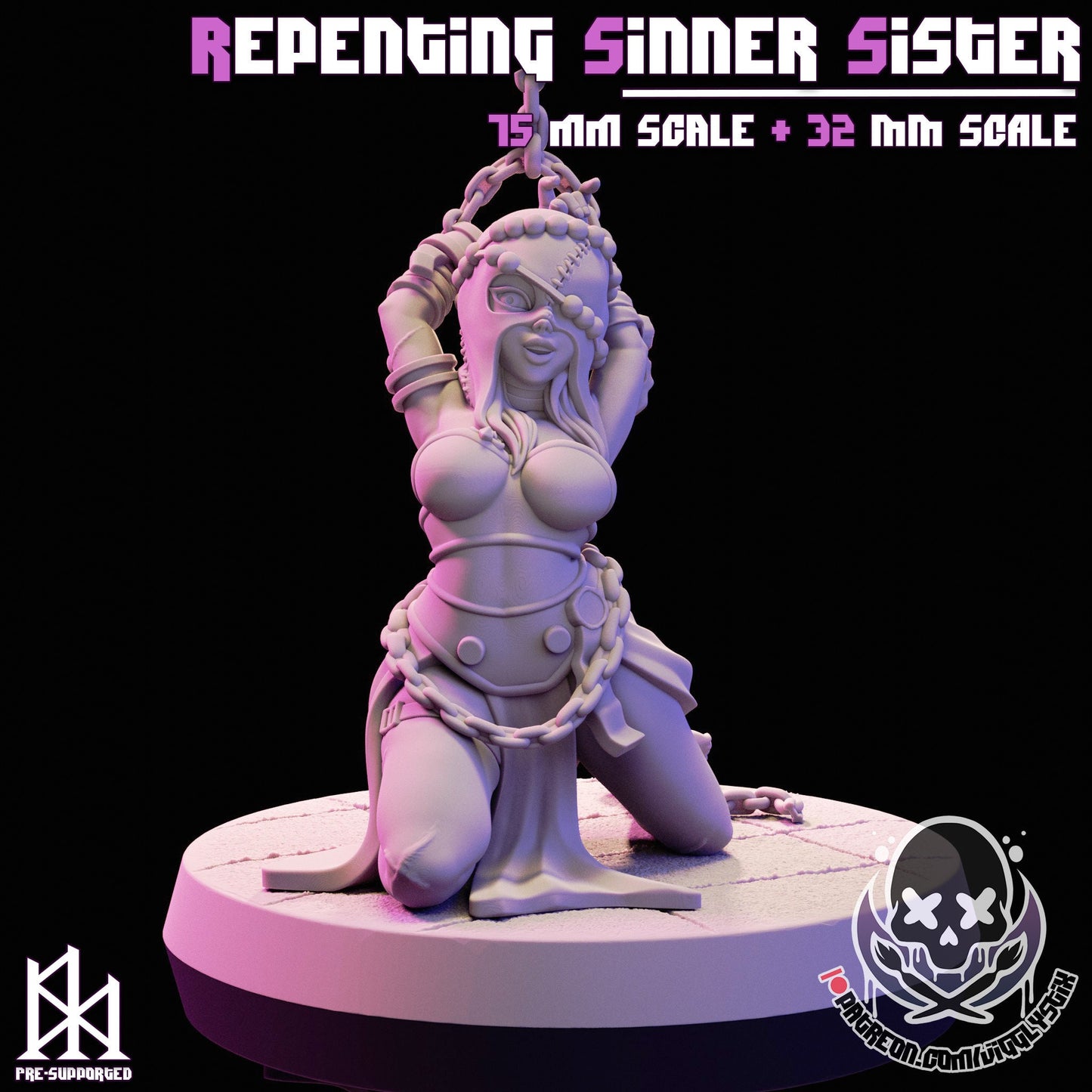Repenting Sisters 3d Printed Miniatures 75mm