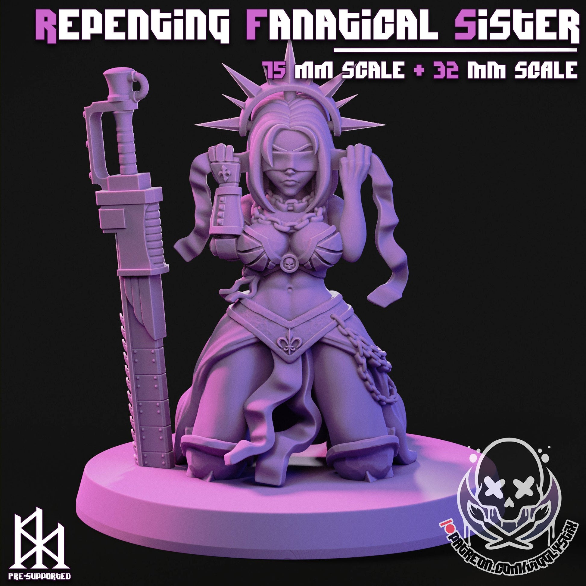 Repenting Sisters 3d Printed Miniatures 75mm