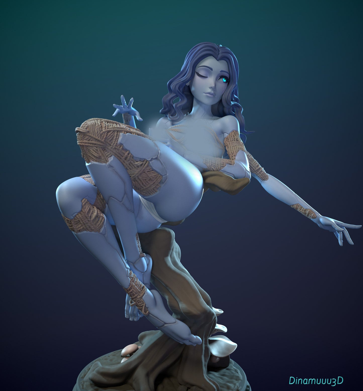 Ice Witch Shibari Pinup 3d Printed Model Kit