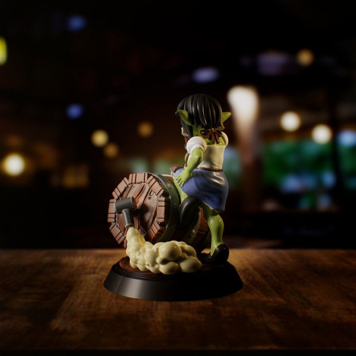 Goblin Girl Barmaid 3d Printed Miniature 54mm