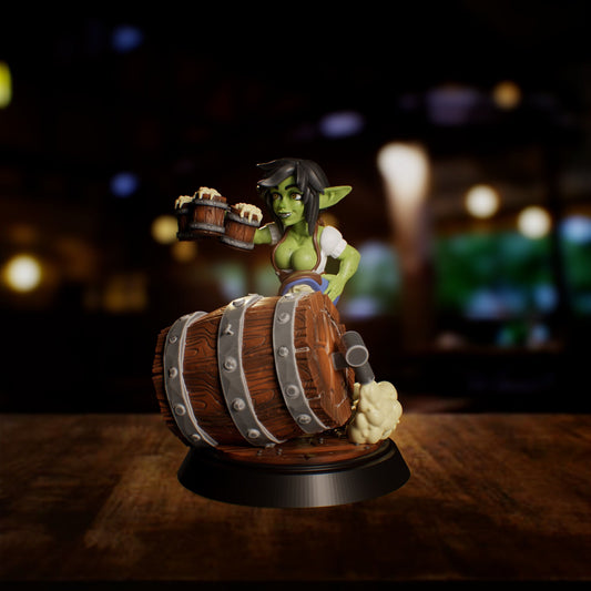Goblin Girl Barmaid 3d Printed Miniature 54mm