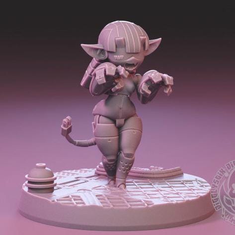Goblin Girl Automoton 3d Printed Miniature 32mm