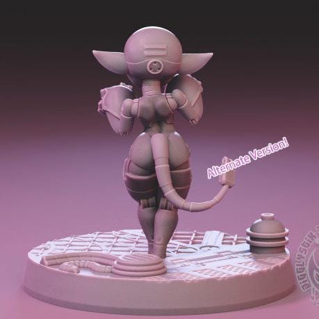 Goblin Girl Automoton 3d Printed Miniature 32mm