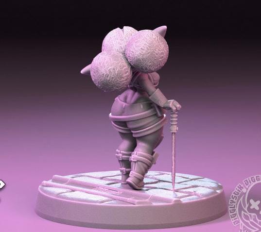 Goblin Girl Squire 3d Printed Miniature 75mm